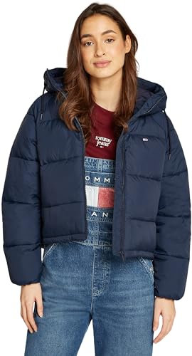 Tommy Jeans Damen Pufferjacke Warm, Blau (Dark Night Navy), L