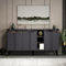 HOMIDEA KARYA Console - Commode - Buffet - Meuble TV - avec 3 Portes au Design Moderne - 150 x 81,8 x 41,8 cm (Console - Anthracite/marbre)