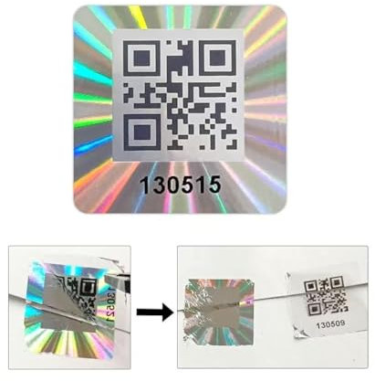 500 Stück QR-Code-Hologramm-Aufkleber, manipulationssichere Sicherheitssiegel-Etiketten mit Seriennummer, manipulationssicherer Aufkleber (2,5 x 2,5 cm)