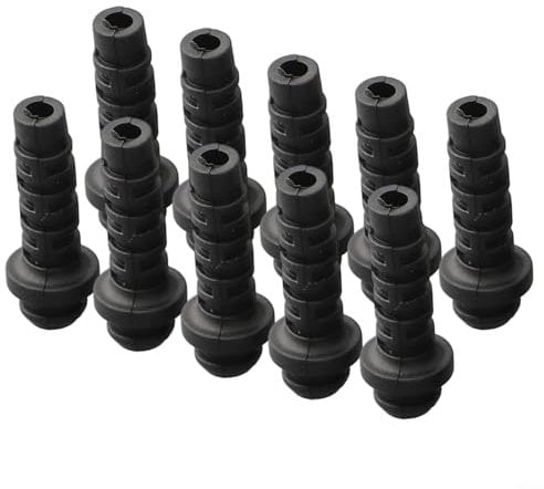 Set of 10 Wire Cable Sleeves for Power Tool Cables Rubber Strain Relief Cord Boot Connector(4mm - black)