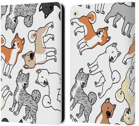 Head Case Designs Akita Razze di Cani 2 Custodia Portafoglio in Pelle Compatibile con Apple iPad Air 2 (2014)