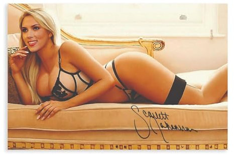 CSESTCGN Scarlett Johansson Autogramm-Poster, 2 Leinwand-Poster, Schlafzimmer, Dekoration, Landschaft, Büro, Raumdekoration, Geschenk, 60 x 90 cm