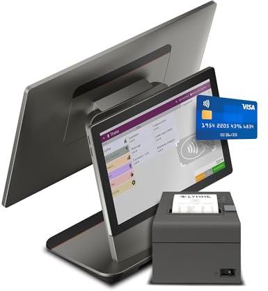 Registrierkasse TSE ready - Kassensystem mit Kartenterminal und Bondrucker - Kasse mit Kartenzahlungsgerät für Gastronomie, Handel-GRATIS Ersteinrichtung(D3 Pro+Drucker+Kundedisplay mit NFC - Hipster)