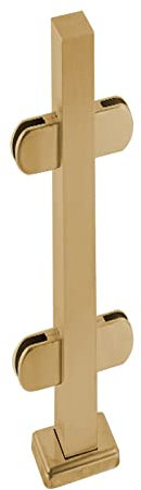 Goldener Zaunpfosten für Glas-, Holz- und Metallgitter, freistehende quadratische Baluster aus Edelstahl für Innentreppen und Außenstufen, Glasgeländerpfosten für Flure (mittlerer Pfosten: 90 cm)