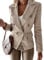 Onsoyours Costume a Carreaux pour Femmes Blazer a Manches Longues avec Col Rabattu Veste Mince a Double Boutonnage Vêtements d'extérieur Décontractés Pied de Poule M