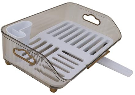 Gsycle Escurridor de platos de plástico, ahorro de espacio, diseño de escurridor de platos, escurridor de platos, estante de secado de cocina, escurridor de platos, organizador de platos para encimera