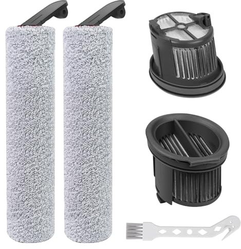 Accessoires pour Dreame H14 / H14 Pro / H14 Dual Aspirateur Eau et Poussière Ensemble de 5 Accessoires Comprend 2 Brosses Rotatives, 2 Filtres de Rechange et 1 Brosse de Nettoyage