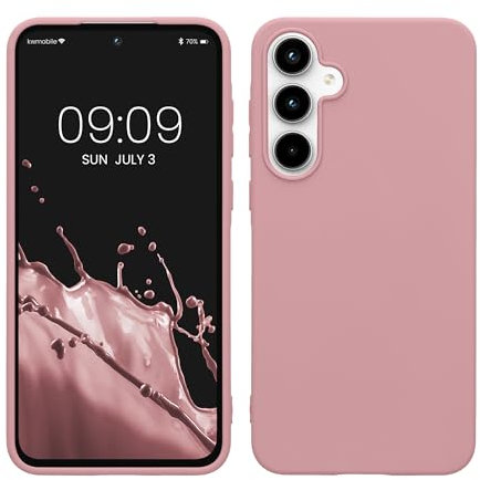 kwmobile Custodia Compatibile con Samsung Galaxy A55 5G Cover - Back Case per Smartphone in Silicone TPU - Protezione Gommata - rosa antico