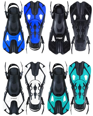 Two Bare Feet Adjustable Diving Fins – Full Foot Swim, Snorkelling & Scuba Flippers for Adults, Easy Adjust Strap, Pool, Sea & Water Sports