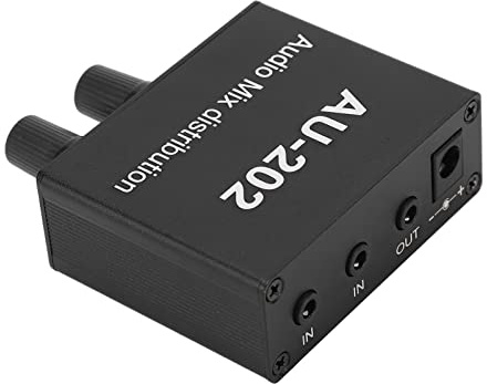 Lega di Alluminio 2 in Out Stereo o Mixer e Distributore Amplificatore con Spina 3 5 Mm, Accessorio Multifunzionale per l'uso Domestico