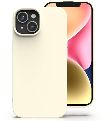 Zuvirelx Silikon Hülle für iPhone 14 Plus - Weiß | Dünne, Rutschfest, Weiches Griff, Minimalistisch, Taschenpassend, Stoßfest Handyhülle