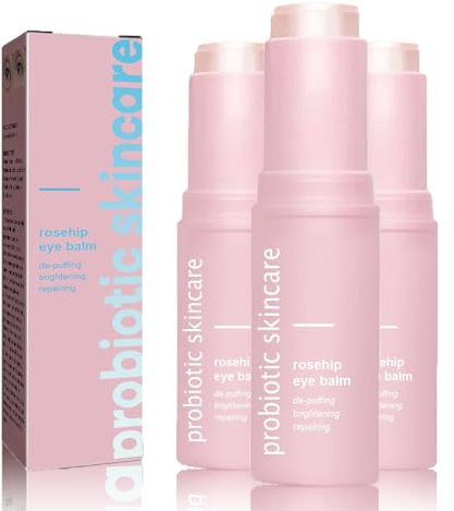 Rosehip Eye Stick, Hydrating Multi Eye Balsam für dunkle Kreise und Schwellungen, Rosehip Augencreme verblassen feine Linien und Haut, feuchtig machen und die Haut um die Augen straffen (3PC, 9G)