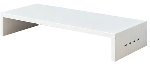 Generisch Monitor-Ständer Mit USB-Hubs 50x20cm, Monitorständer Aus Holz Mit 4 USB-Ports, Höhenverstellbar Für Laptop, Drucker, Büro, Home-Office Ergonomisch, Belüftet, Organisierend
