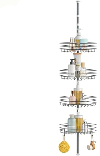 Telescopica Mensola Doccia Senza Foratura Mensole Bagno Angolare Grigio
