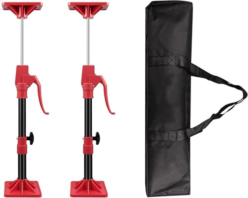 2-Pack Cabinet Jack Support Pole, 60-130cm Telescopic Quick Support Rod Adjustable 3rd Hand System with 50kg Capacity for Installing Cabinets, Lifting Drywall, Cargo Bars