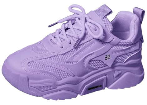 Scarpe Donna Sneakers, Scarpe da Trekking Donna Alte Nere Fitness Sneaker Comode Pallavolo Casa Shoes Senza Lacci Camminata Casual Bianche Viola 41 1