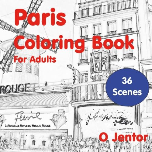 Paris Coloring Book for Adults: Travel and Color