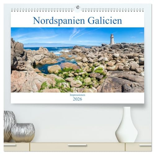 Nordspanien Galicien (hochwertiger Premium Wandkalender 2026 DIN A2 quer), Kunstdruck in Hochglanz: Impressionen aus Spaniens Norden, der wunderschönen Provinz Galicien. (CALVENDO Orte)
