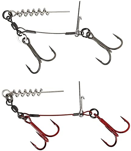 Savage Gear Carbon 49 Corkscrew Stinger - 2 Stingerhaken Systeme, Länge/Größe/Tragkraft:ca. 7cm / Gr. 1/0 / 28kg