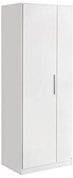 Rauch Möbel Minosa Schrank Garderobenschrank Drehtürenschrank 2-türig, Weiß, inkl. Zubehörpaket Basic 2 Einlegeböden 1 ausziehbarer Kleiderbügelhalter, BxHxT 69x197x41 cm