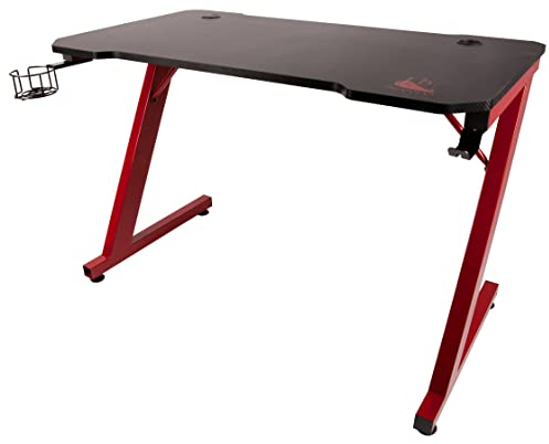 Konix SKADI Stahl Gaming-Tisch, Groß, Schwarz/Rot