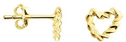 SOFIA MILANI - Damen Ohrringe 925 Silber - vergoldet/golden - Herz Ohrstecker - 21028