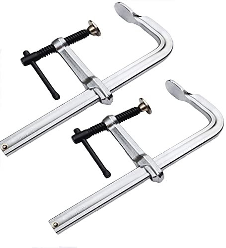 BOVDC Heavy Industry Steel Clip F, Welding Clamps Heavy Duty, Steel Alloy Frame with Jaw Pads for Wood Metal Work 2 Pcs (200-500mm)