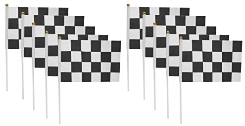 Entatial Rennflaggen, Mehrzweck-Kunststoff + Polyester, Zielflagge, Handschwenkflaggen für RC-Rennwagen, Sportveranstaltungen, Heimparty