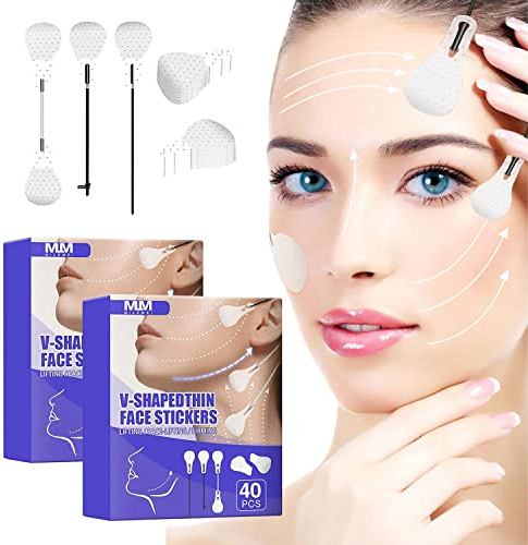 80 StüCk Face Lifting Tape, Fadenlifting Tapes ,Gesicht V-Form , Make-Up , Lift Werkzeuge , Unsichtbare DüNne Aufkleber