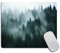 Tapis de souris en forme de forêt brumeuse, pin naturel, paysage de montagne brumeuse, forêt boisée, base en caoutchouc antidérapant, tapis de souris d'ordinateur sans fil 24 x 20 x 0,3 cm