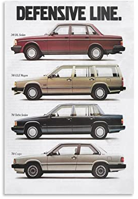 Auto-Poster Volvo Defensive Line 740 Vs 240 Leinwand-Kunst-Poster und Wand-Kunstdruck, modernes Familien-Schlafzimmer-Deko-Poster, 60 x 90 cm