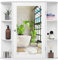 LIFEZEAL Armario con Espejo de baño, Armario Colgante de Pared con Puerta, Mueble de Almacenamiento con 4 estantes de Altura Ajustable para baño, Cocina, 66 x 16,5 x 62 cm (Blanco)