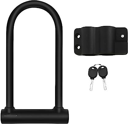 Bike Lock - Heavy Duty Bicycle U Lock Shackle and Mount Holder, for Road Bike, Electric Bike, Folding Bike, Mountain Bike | Security Level 9 | Black (190 x 240mm)