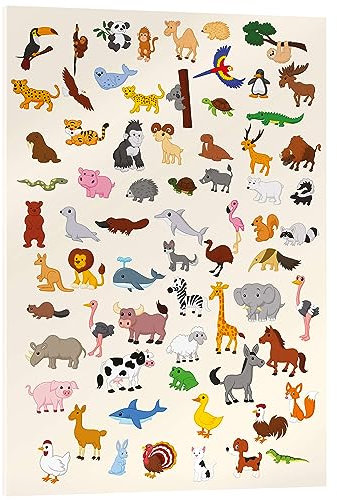 Posterlounge Die Welt der Tiere Acrylglasbild von Kidz Collection 60 x 80 cm Bunt Wandbilder Wanddeko