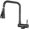 Robinet Cuisine Rabattable sous Fenetre Mitigeur Cuisine Rotatif Inox 3 Modes Monocommande Monotrou Robinet de Cuisine sous Fenetre-Noir