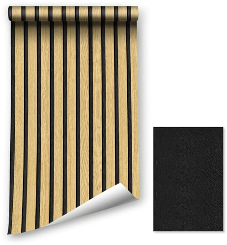 LZH-LP Peel and Stick Wallpaper, 44.5x700CM Wood Grain Stripe Contact Wallpaper 3D Realistic Wood Self-Adhesive Wallpaper Removable Vinyl Film Room Wall Furniture Covering