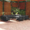 Blukee 13-TLG. Garten-Lounge-Set mit Kissen Schwarz Massivholz Kiefer Gartensofa Balkonsofa Loungemöbel Balkon Terrassenmöbel Set Gartenlounge Outdoor Balkonlounge Garden Furniture Sets