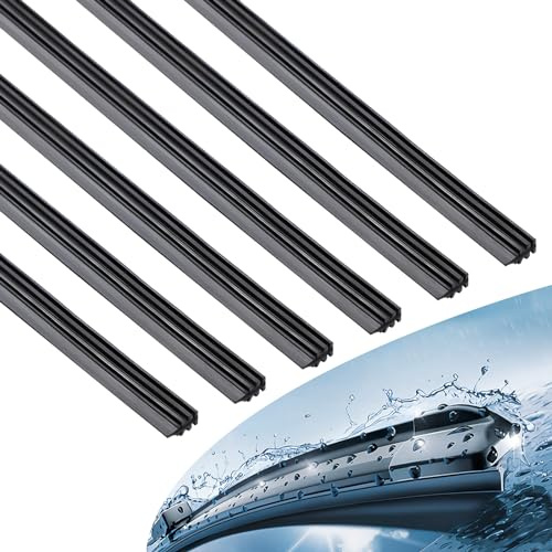 Ylinwtech Scheibenwischer Gummi,6 Stück,Wischergummi,Scheibenwischer Gummi Universal,Scheibenwischergummi Ersatz,Scheibenwischergummi,Kann geschnitten werden,Ersatzgummi universell Wischergummi(800mm)