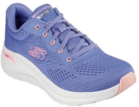 Skechers Women's Arch Fit 2.0 Big League Sneaker, Blue Mesh/Pink Trim, 8 UK