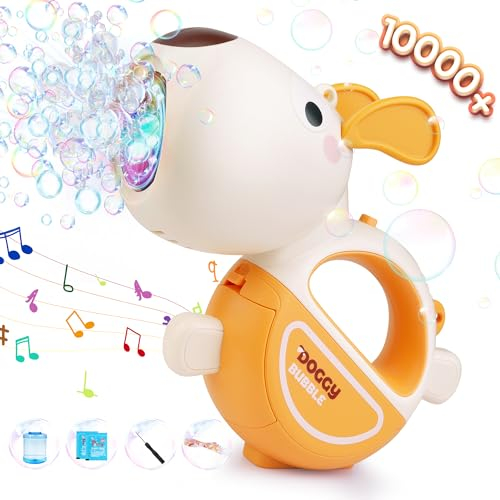 Pistola per bolle di sapone per bambini, macchina per bolle di sapone, macchina per bolle di sapone, luce a LED, elettrica con serbatoio da 100 ml, blu automatico per bolle di sapone