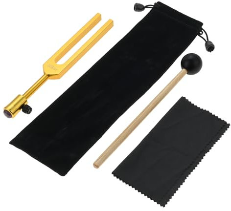 DRELD 528Hz Stimmgabel mit Kristall Extender, Heilung Stimmgabel mit Silikon Hammer Reinigungstuch Kristallfüße für Sound Healing Therapie Musikinstrument