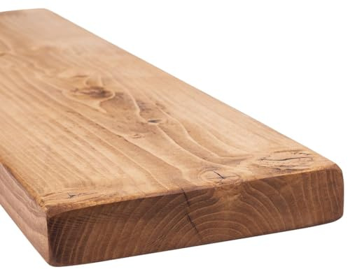 MoonTree Rustikales schwebendes Regal, 190 cm x 22 cm x 4.4 cm, Hell