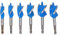 Auger Drill Bit Set, 6 PCS 1/2in-1-1/8in 4 Flute CNC Machined with Right Hand Spiral Self Tapping Thread Auger Wood Drill Bits, for Accurate Positioning, Deep Hole Drilling