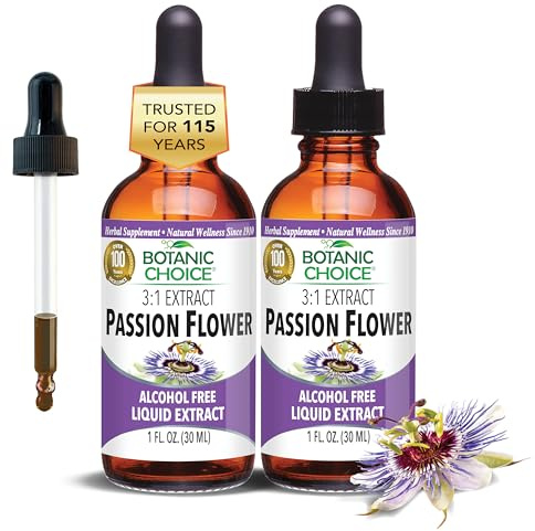 Botanic Choice Passion Flower Liquid Extract - Alcohol-Free Herbal Supplement, Traditional Support for Relaxation - 1 Fl. Oz 2 Pack
