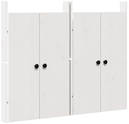 vidaXL Juego de 2 puertas exteriores para armario, color blanco, 50 x 9 x 82 cm, madera maciza de pino
