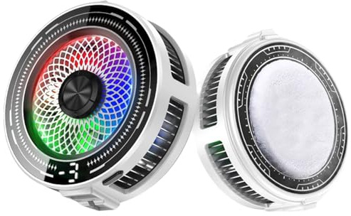 Tktouci Ventilatore Raffreddamento Telefono - Attacco Magnetico Basso Rumore,3 Livelli Controllo Temperatura Wireless con Schermo,per Uomo Donna Outdoor Casa Smartphone