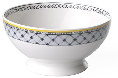 Villeroy und Boch Audun Ferme Schüssel, 1,1 L, Premium Porzellan, Weiß/Grau