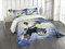 ABAKUHAUS Eishockey Tagesdecke Set, Spieler Schnee Stadtbild, Set mit Kissenbezug Klare Farben, für Einzelbetten 170 x 220 cm, Multicolor