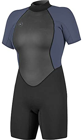 O'Neill Wetsuits Women's Reactor II 2mm Back Zip Spring Wetsuit, Black/Mist, 10