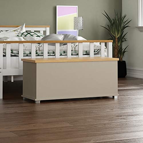 Vida Designs Arlington Storage Ottoman, Wood in Grey, 100x40x48cm - Storage Ottoman with Lift-Up Lid, Ideal for Toys, Bedding & Footstool Use
